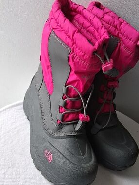 The North Face Girl's  Hot Pink and Gray Winter Boots